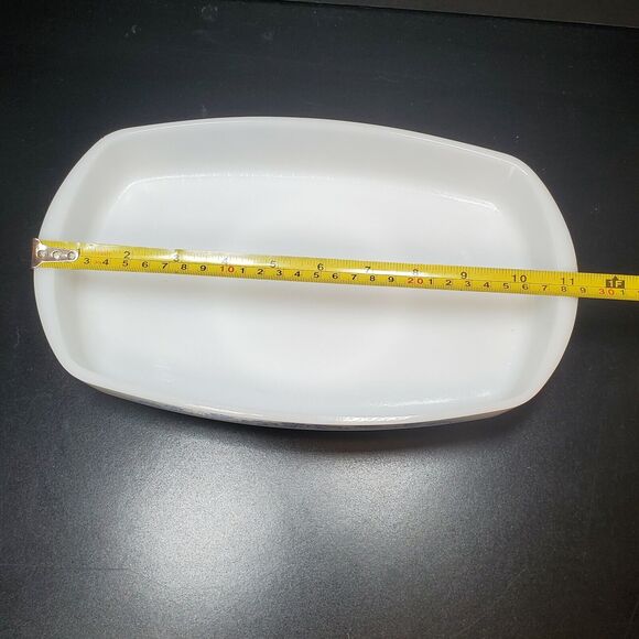 Vtg Federal Oven Proof White Milk Glass Lady Michelle Oblong Loaf Dish - Picture 4 of 10